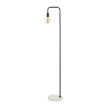Vega 60" Minimalist Edison Metal/Marble Floor Lamp - JONATHAN Y